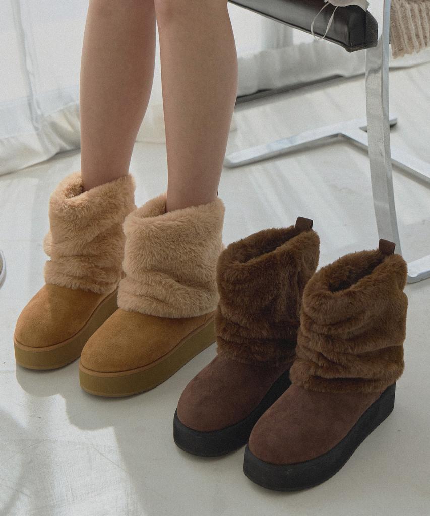 Halteallez Folding Fur Ankle Boots Ha2586