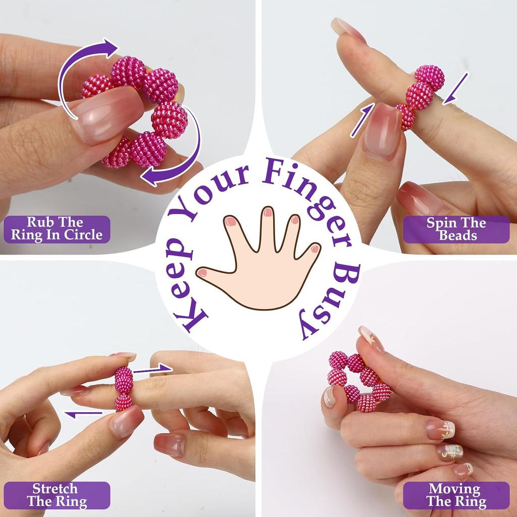 Fingertip Decompression Toy Finger Massager Adult Stress Relief Bead Compact And Portable Casual Ring