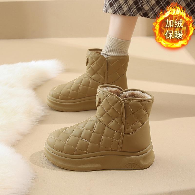 Snow boots for women  2026 winter new style with added fleece and thick high top cotton shoes for women