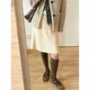 Versatile A-Line Knitted Midi Skirt for Women – Autumn & Winter, Retro Maillard Style, Soft & Cozy