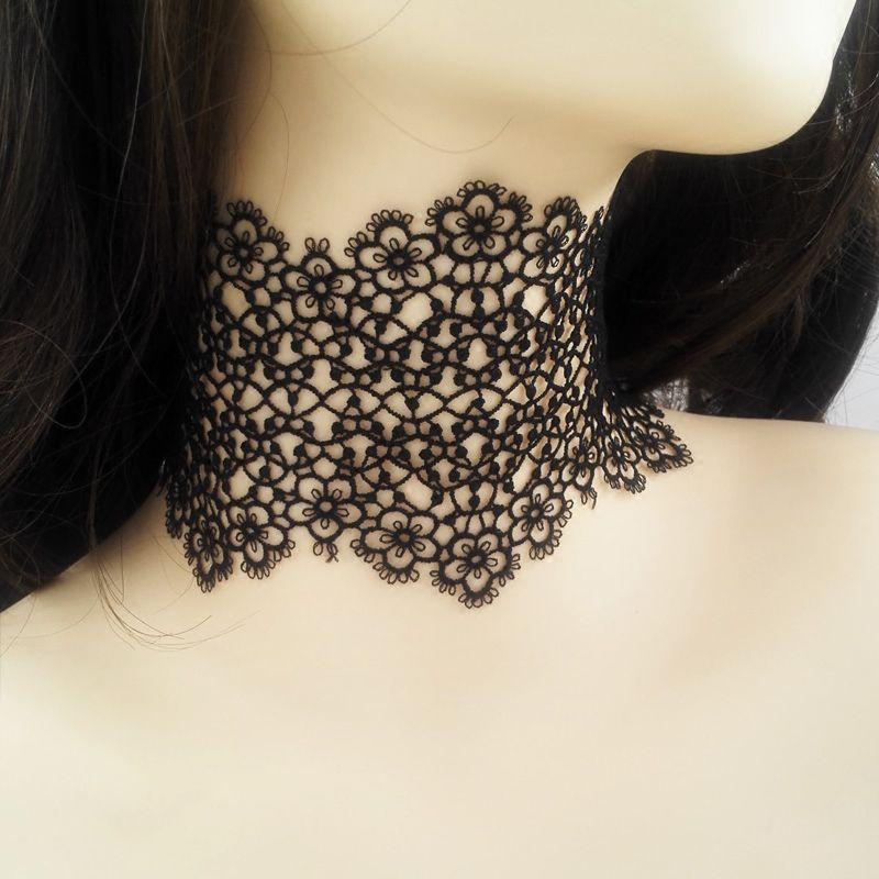 Wide Necklace Neck Accessories Neck Band Wide Edge Lace Scar Covering Neck Jewelry Minimalist Super Wide Clavicle Necklace Fashion