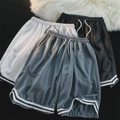 Men's Korean Harajuku Style Casual Loose Beach Shorts - Trendy Split Wide-Leg Mid-Length Pants