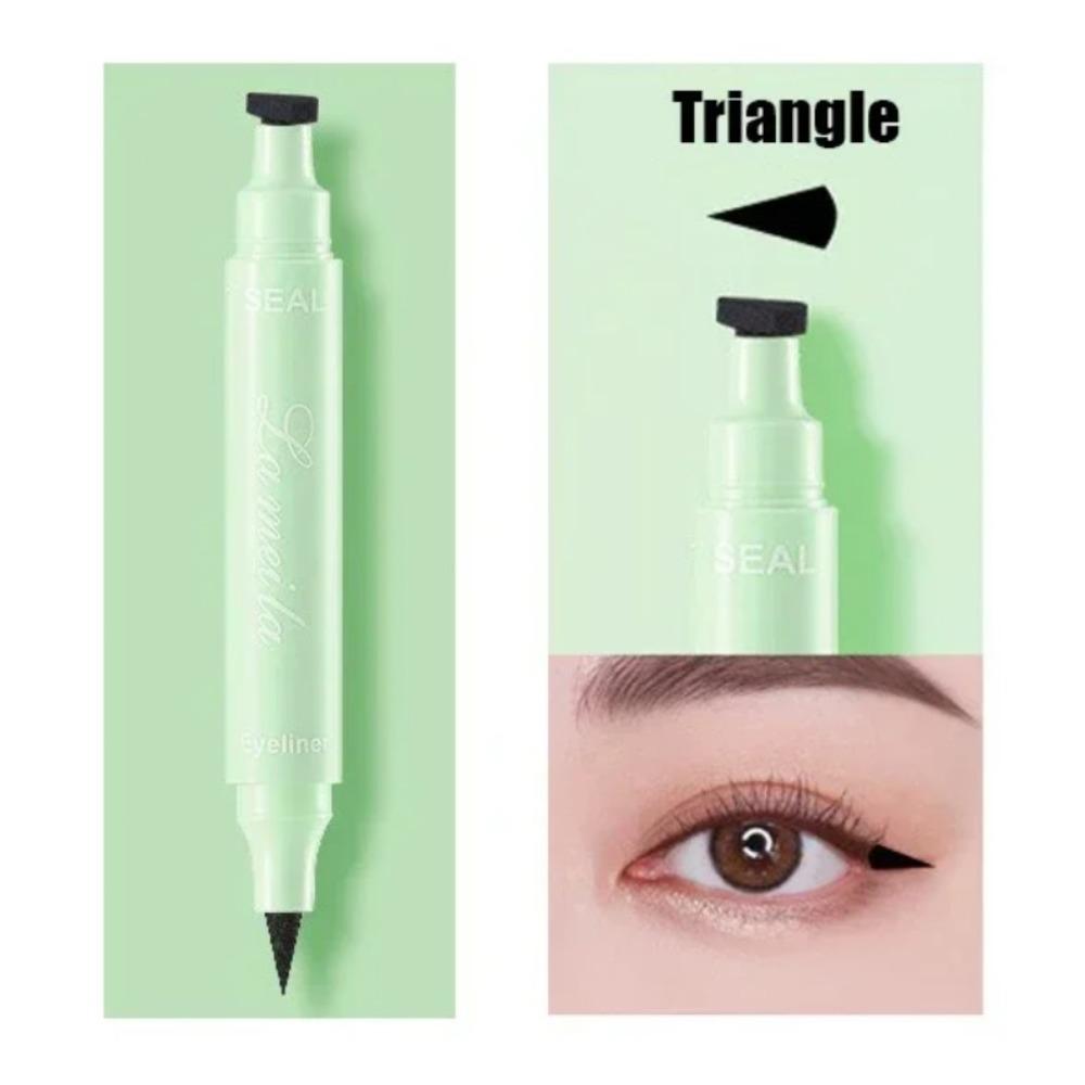 Schwarzer Eyeliner Stempel Dreieck Doppelseitiger Flüssiger Eyeliner Wasserdicht Schweißfest Schnell Trocknender Eyeliner Make-up Stempel Werkzeug Kosmetik