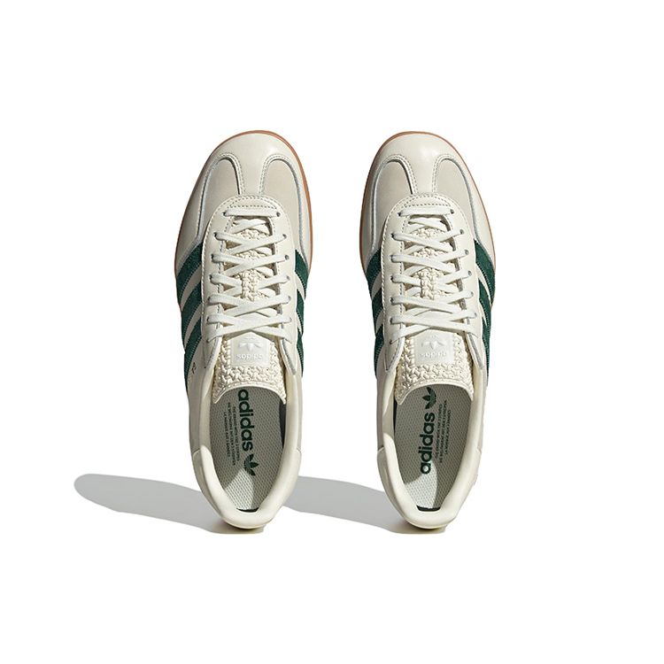 Adidas Gazelle Indoor Emmi Off White Dark Green Unisex Sneakers Footwear-White ID2567