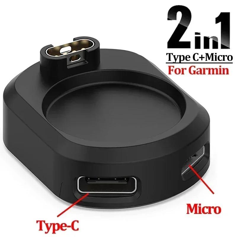 Typ-C-Ladegerät-Adapter für Garmin Fenix 7 6 5 7X Forerunner 955 935 255 Uhr-Ladestecker für iOS Micro-USB-C-Ladeadapter