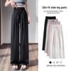 Slimming Women's Summer 2026 High-Waisted Satin Jacquard Straight-Leg Pants