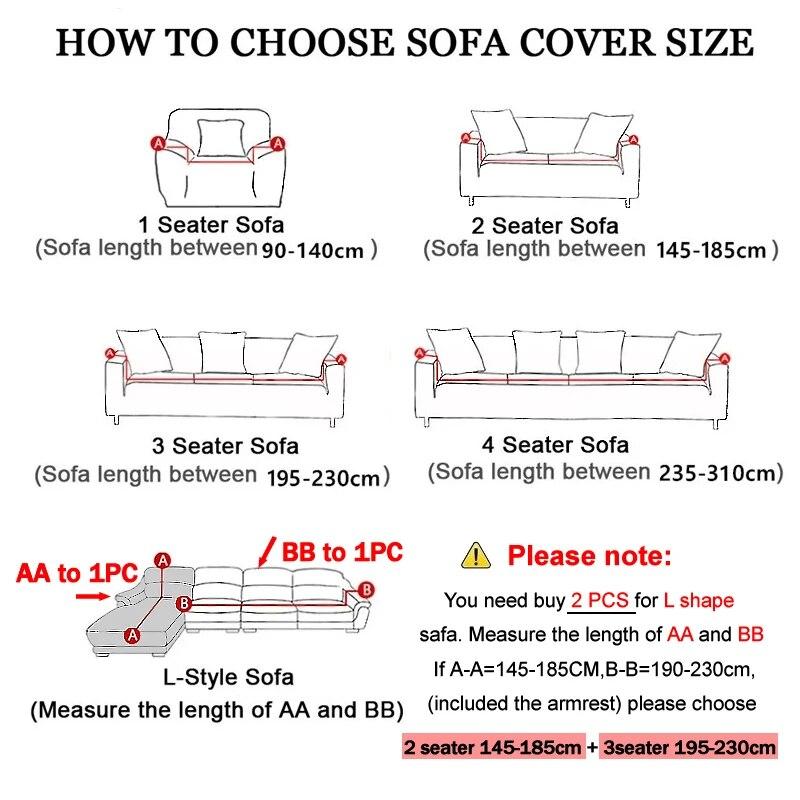 1/2/3/4 Seater Stretch Spandex Sofa Cover All Inclusive Couch Slipcovers Living Room Furniture Protector