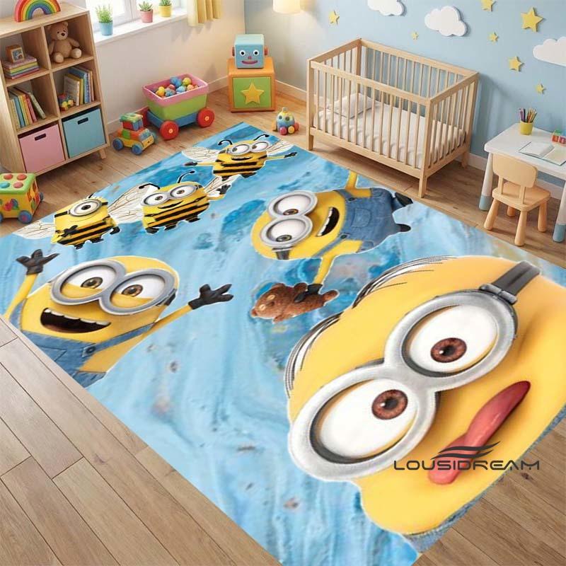 "I LoveM- Minions" Cartoon-Print Rug — Non-Slip Kitchen Mat, Outdoor Carpet, Home & Bedroom Decor, Yoga Mat, Birthday Gift.