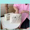 Japanese Floral Embroidery Portable Large Capacity Cosmetic Bag Street Fashion Canvas Lipstick Storage Bag