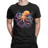Cool Octopus On Colorful Painted Octopus Cotton T Shirt For Men Summer  Streetwear TShirts O Neck Hippie Tee Shirt Pattern Tops