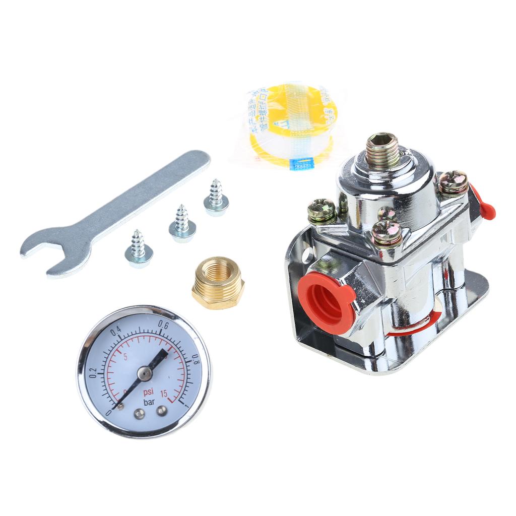 Performances Fuel Pressure Regulator Car Fuel Pressure Control Valve for Carburetor Engine 3/8'' Connection