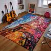 Colorful Eiffel Tower and Blossoms Patterned Carpet a Non Slip Rug Suitable for All Seasons and Any Setting, Gift