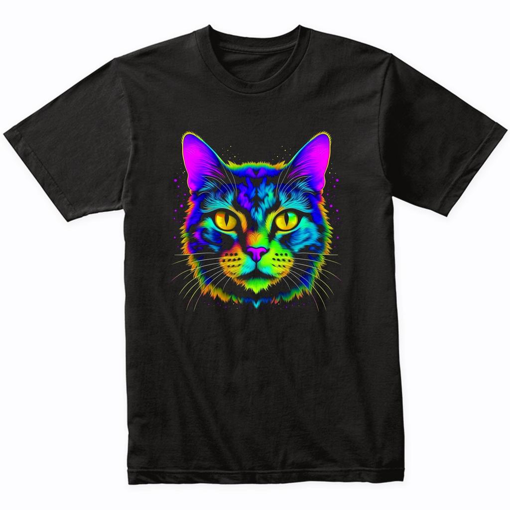 Tortoiseshell Cat Psychedelic Art T-Shirt - Tortie Cat Owner Gift - Tortie Shirt