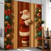Christmas Shower Curtain Snowman Santa Claus Bath Curtain Bathroom Curtain With Hooks home Christmas holiday decorative curtain