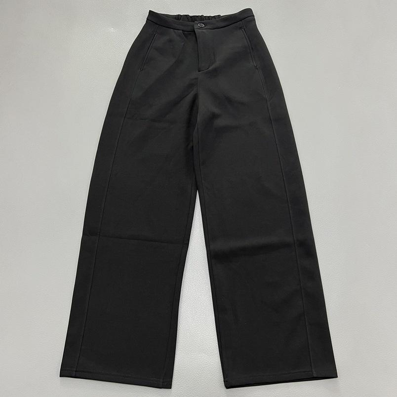 Mamba Women's Grey Wide-Leg Cotton Pants - New Spring Casual, Slimming, Drapey, Versatile Suit Style