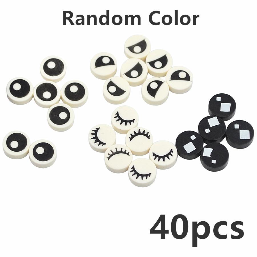 

40Pcs Round Brick Eye 98138 1x1 Printed Tile Eyelash Pupile Pattern Creation Smooth Building Blocks Model Accessory MOC Toys