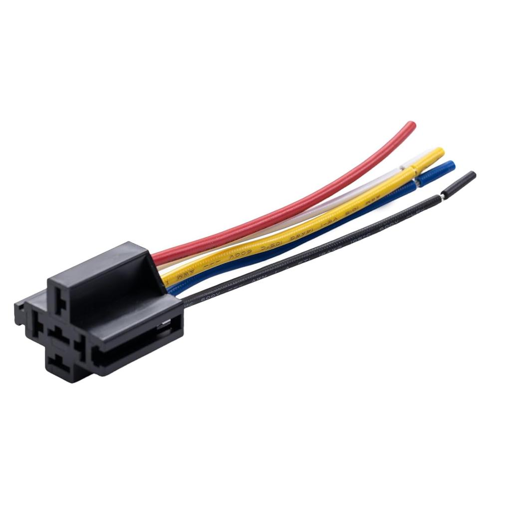 20-Pack - Compatible with  Style 12V DC 5-PIN SPDT Interlocking Relay Socket Harness Base with Wires