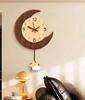 Retro Moon Living Room Wall Swing Clock 2025 New Household Wall-mounted Wall Hanging Pendulum Clock Watch Home Decoration
