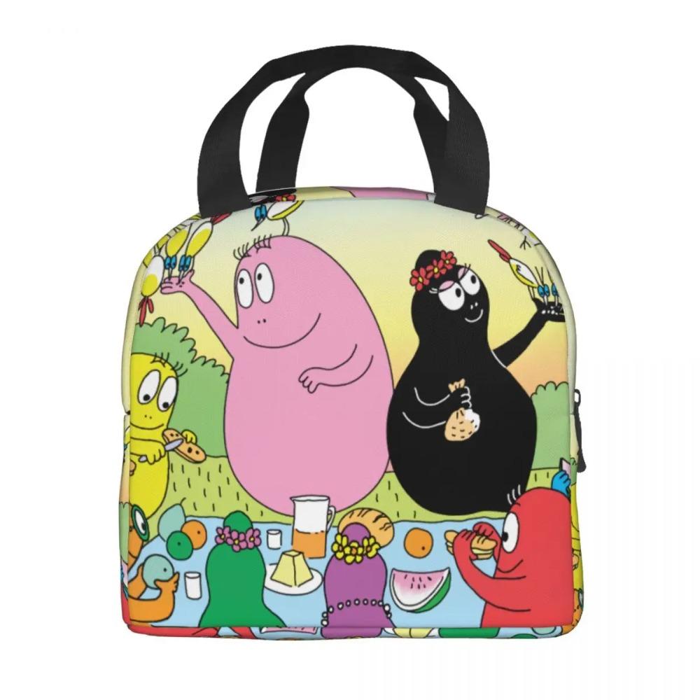 Custom Barbapapa Insulated Lunch Bag for Women Leakproof Cartoon Animated Film Cooler Thermal Bento Box Office Picnic Travel