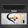 Steelers Mouse Pad, Large Gaming Desk Mat, Non-slip XXL Mousepad for Laptop & Tablet, Mini PC Playmat with Stitched Edges