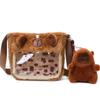 New Cute Shoulder Bag Casual Cartoon Capybara Plush Backpack Students School Bag Couple Crossbody Bag