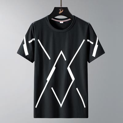 Herren Sommer Eis Seide Dünnes Kurzarm T-Shirt Fettleibig Mittelalterlich Jugend Übergröße Schnelltrocknend Locker Rundhals Oberteil