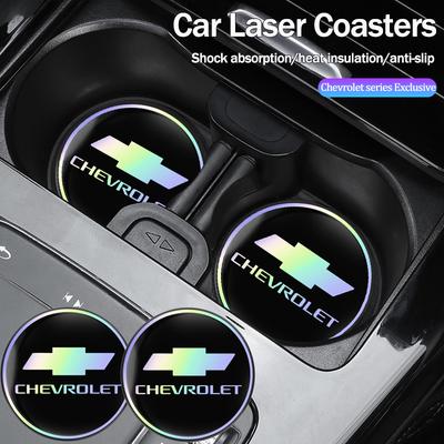 Keychain 2PCS Car Water Coaster Pad Laser Water Coaster Accessories For Lanos SS Z71 Sail Corsa Aveo Matiz Onix Camaro
