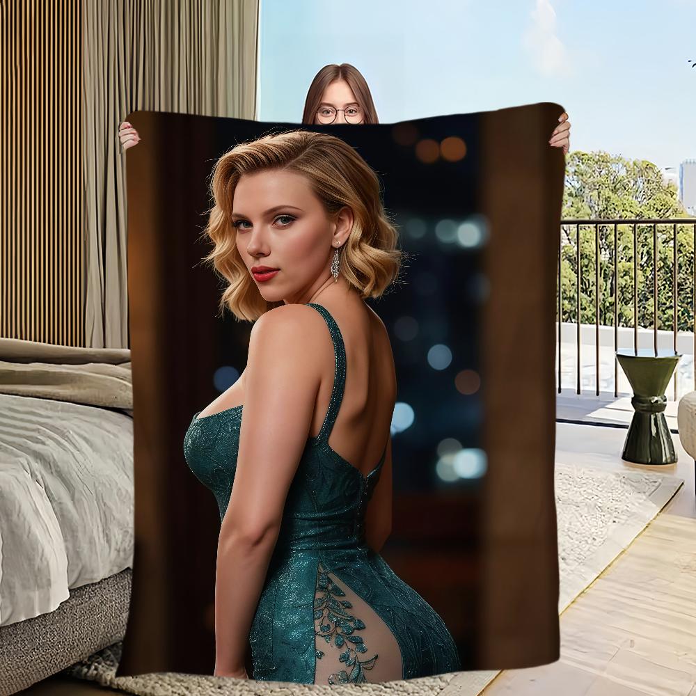 Actor S-Scarlett J-Johansson Blanket Flannel warm comfort soft plush blanket For Picnic Beds Sofas Homes And Bedrooms