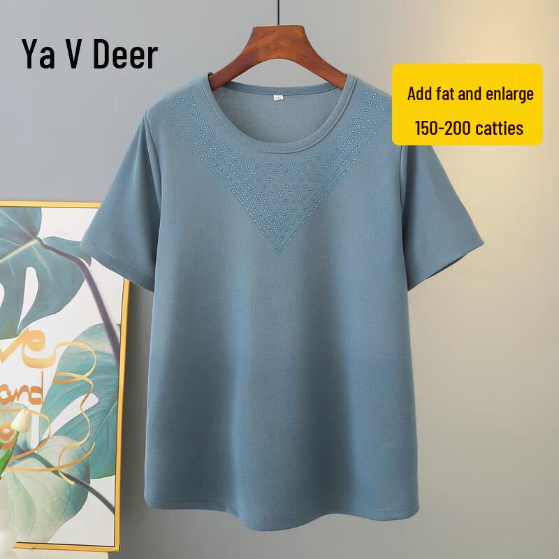 Yalu Women s Summer Ice Silk Short Sleeve T-Shirt 4XL