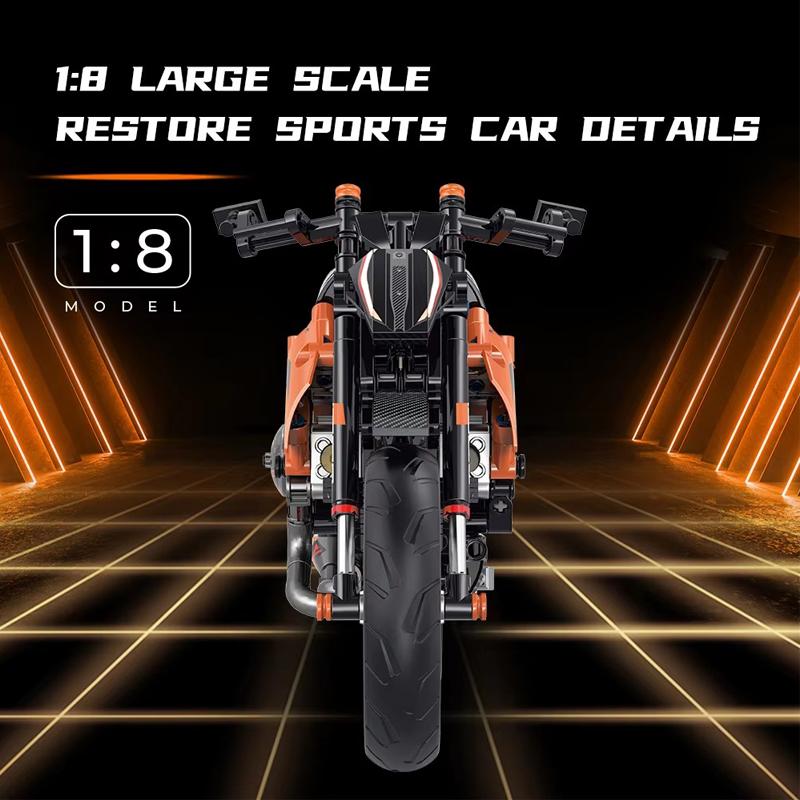 529 KS 1:8 1290 Model motocyklu Stavebnice MOC Závodní auto Montáž Stavebnice Hračky pro Děti Dospělé Dárky