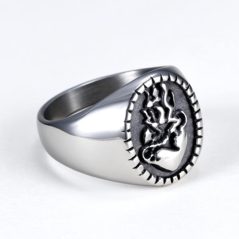 Vintage Punk Gothic Heart Ring Stainless Steel Jewelry for Women Men Unisex Fashion Accessory
