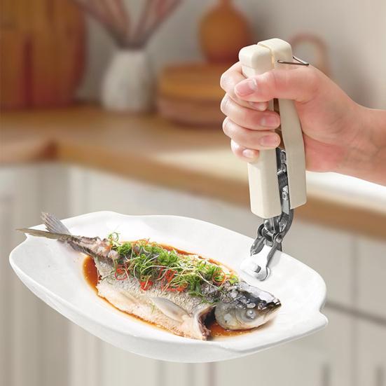 Anti-Scalding Bowl Clip Strong Stainless Steel Plate Gripper Comfortable Grip Hot Bowl Dish Clip Heat Insulation Plate Removal Tool Anti-Slip