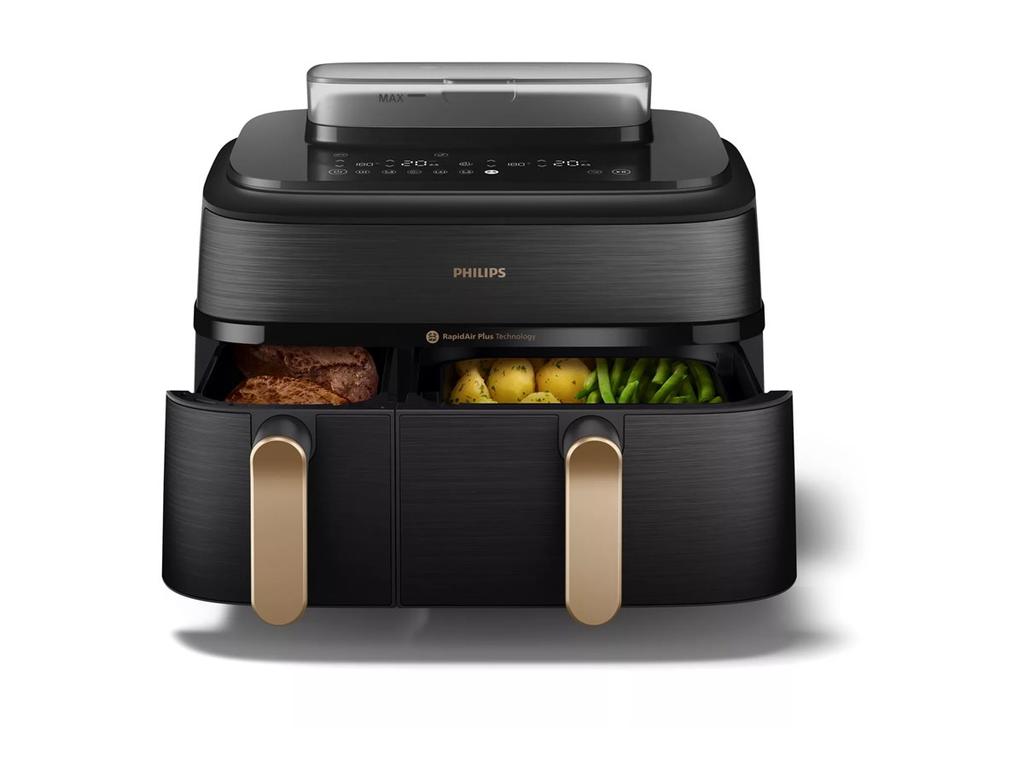 Friggitrice ad aria a doppio vapore Philips | Serie 5000 NA552/00 | Potenza 2750 W | Capacità 9 L | RapidAir Plus | Nero