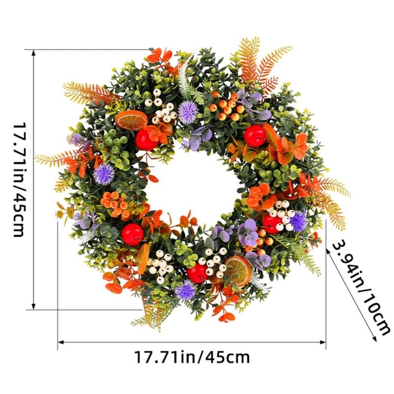 Artificial Summer Wreath Spring Wreath for Front Door Farmhouse Garden Wedding Party Indoor and Outdoor Decorations