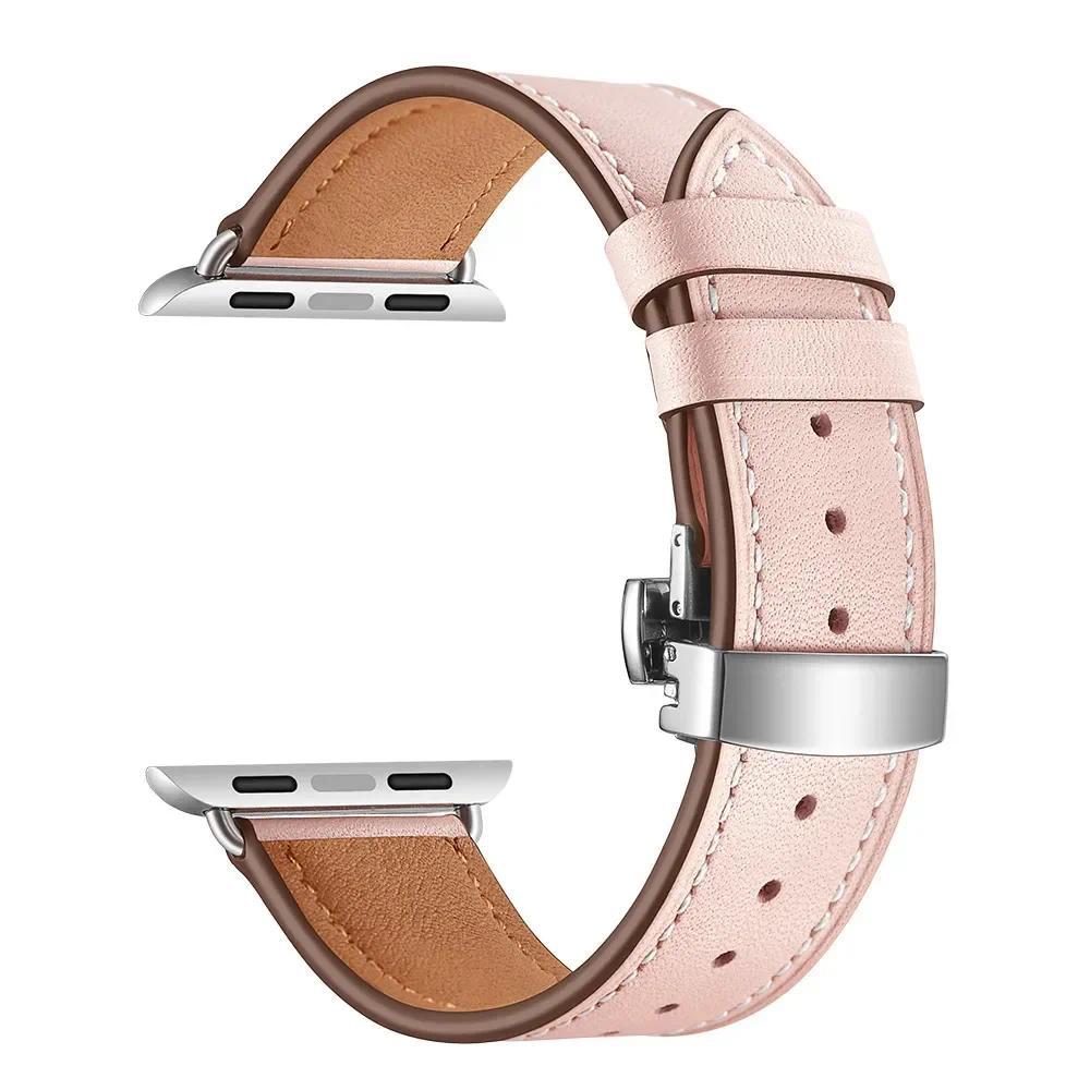 Leather wristwatch strap for Apple Watch 49mm 46mm 45mm 44mm 42mm 41mm 40mm 38mm 45mm for iWatch Series 11 10 9 8 7 6 5 4 Ultra3