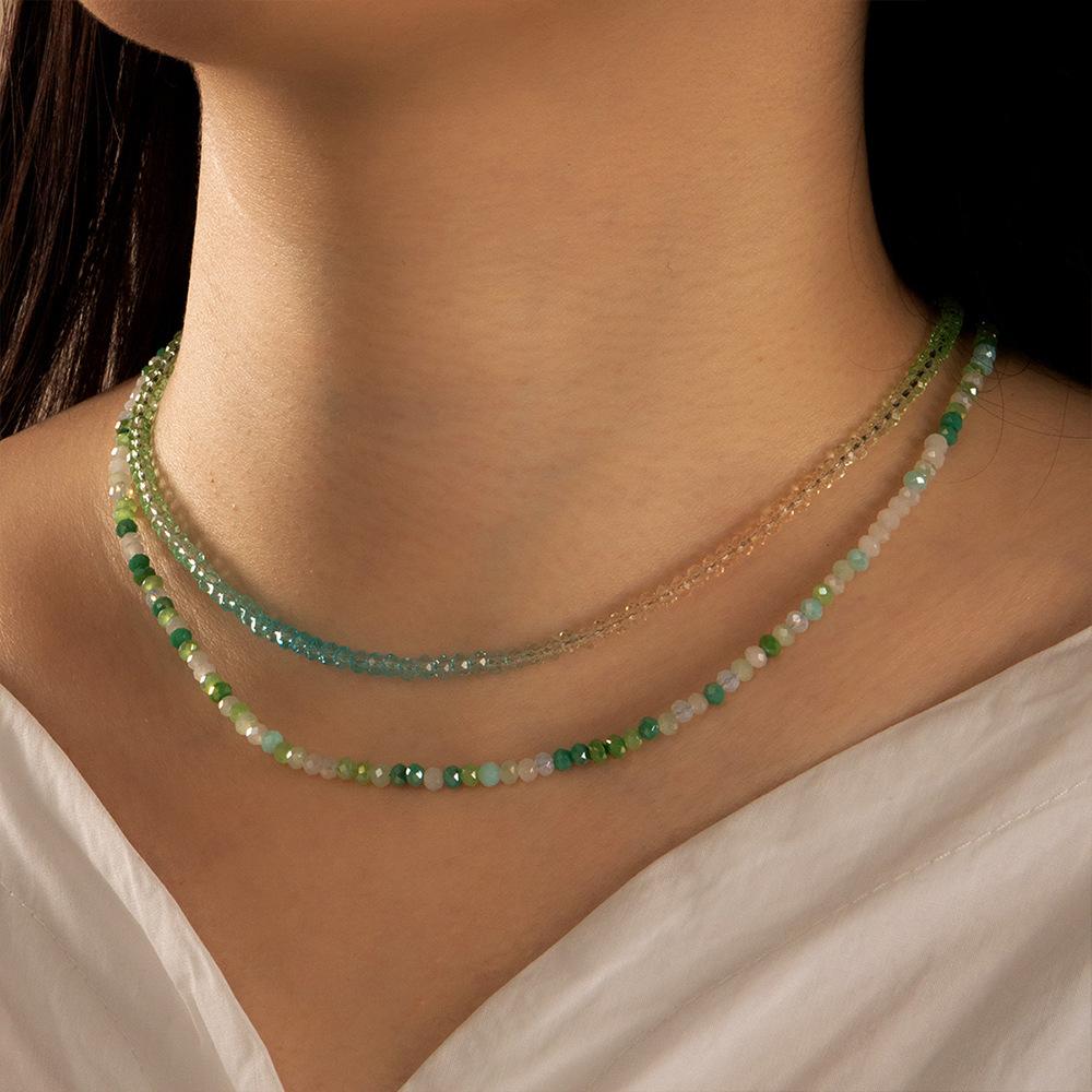 European and American New Items, Women's Bohemian Short Neck Chain, Handmade Fashion Creative Color Rice Bead Necklace