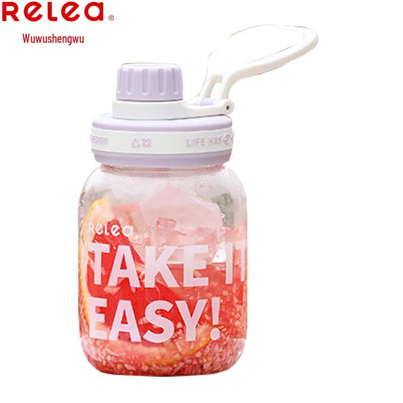 RELEA High Borosilicate Glass Straw Cup with Handle