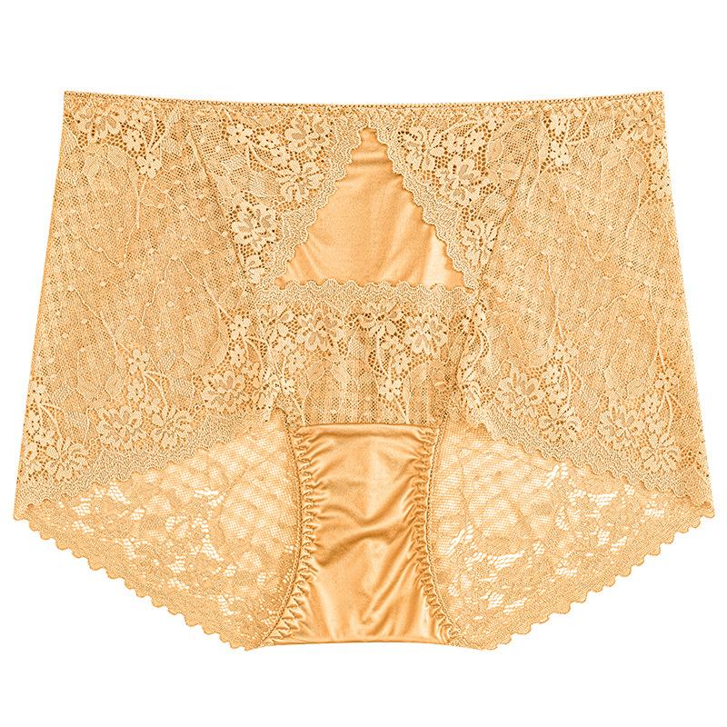 Big Size Lady Summer New Style Sexy Lace Comfortable Hollow Out Without Mark Bag Buttock Briefs