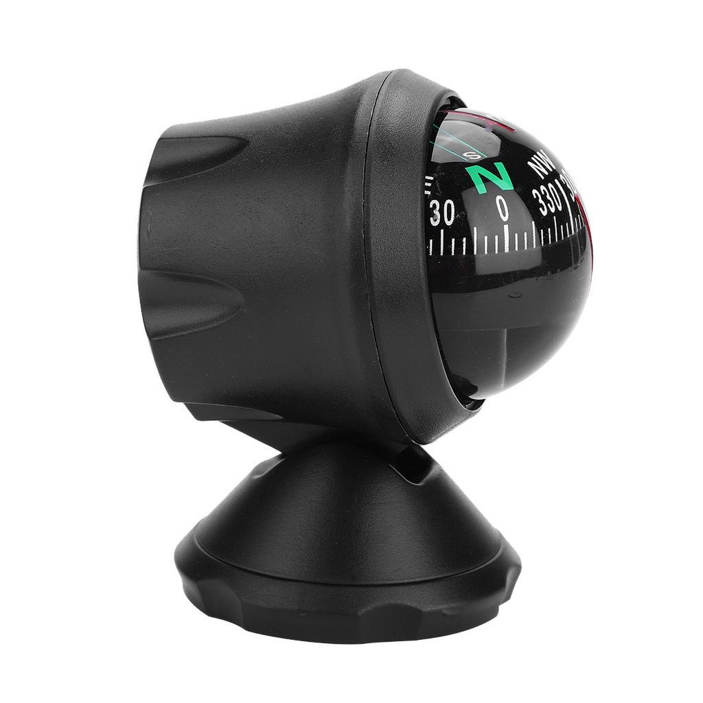 Black Electronic Adjustable Ball Night Vision Compass for Boat Vehicle