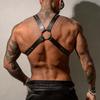 Men Sexy Leather Vest Bondage Lingerie Gay Harness Adjustable Body Chest Harness Full Body Bdsm Strap Belt  Exotic Accessorie
