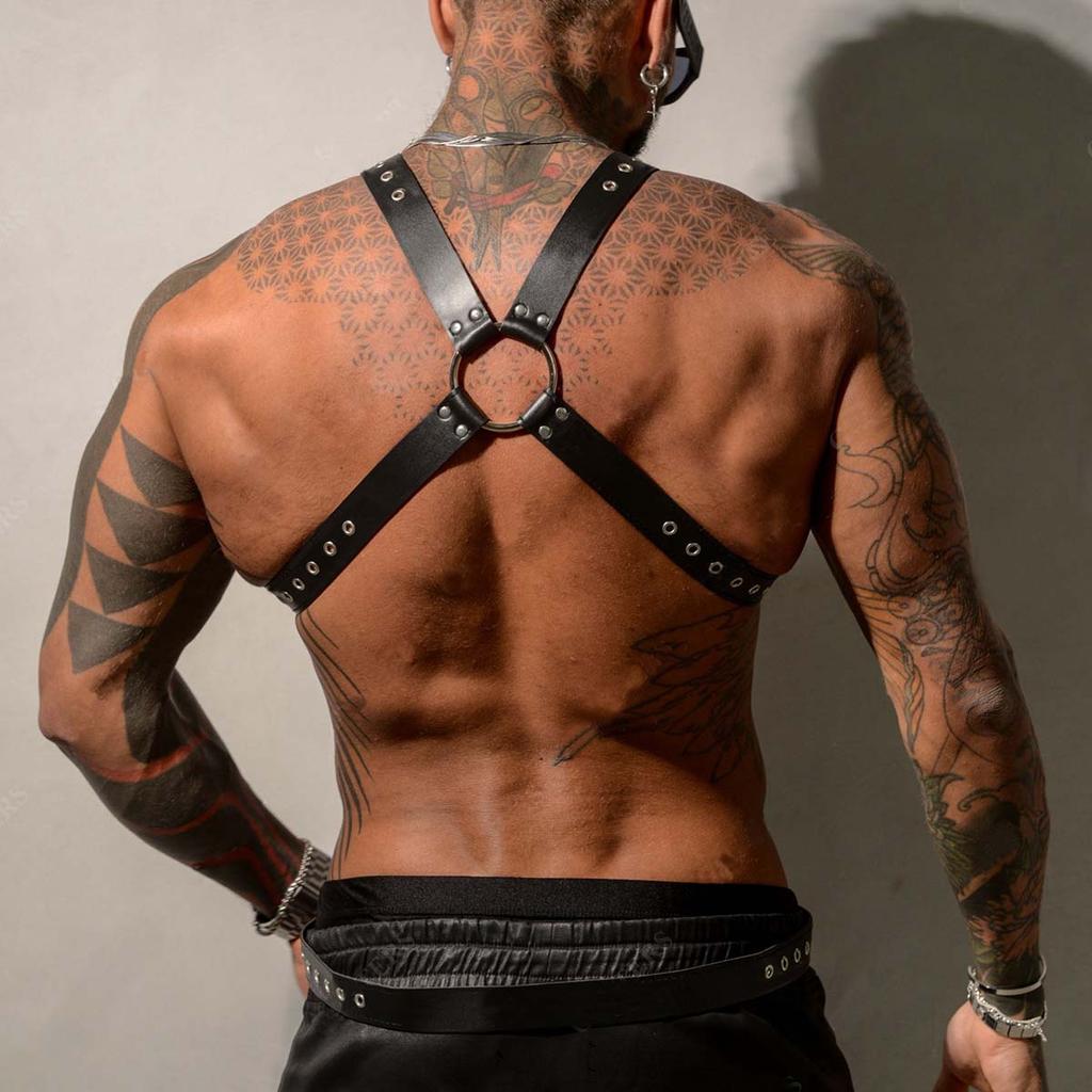 Men Sexy Leather Vest Bondage Lingerie Gay Harness Adjustable Body Chest Harness Full Body Bdsm Strap Belt Exotic Accessorie