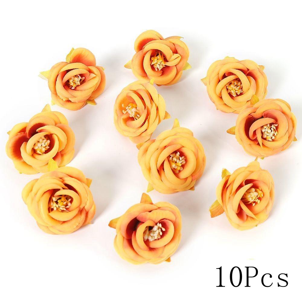 Autumn Orange Artificial Flowers Silk Fake Flowers for Home Room Decor Garden Wedding Decoration Bouquet Wreath Gift Accessories