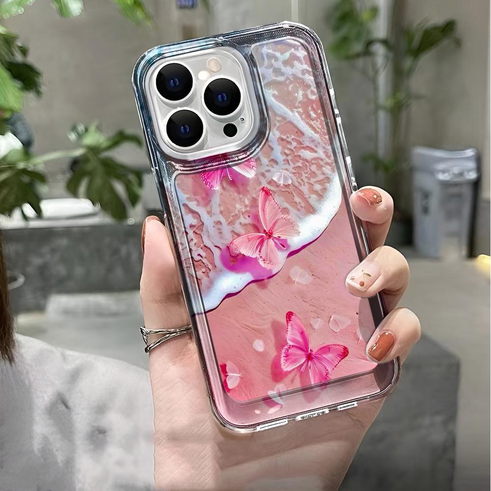 Wave Butterfly Phone Case for iPhone 17 16 15 14 Plus 13 12 11 Pro Max Back Cover 16 17 Air Soft Phone Case Cover Shell