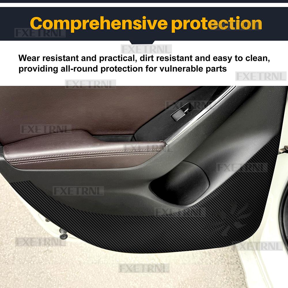 4 STUKS Auto Deur Anti-Klap Beschermingsmat voor Mazda 3 2014 2015 2016 2017 2018 Suede Leer Koolstofvezel Stijl Interieur Sticker