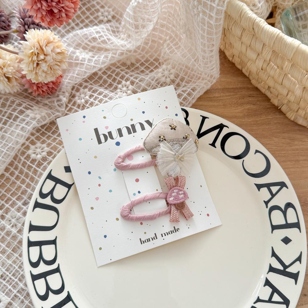 2pcs Korean Style Red Black Plaid Hairpins Strawberry Cherry Embroidery BB Clip Children's Hair Clip Bangs Clip Hair Accessories