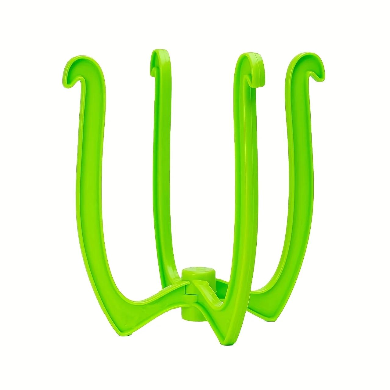 

1pc Heavy-Duty Plastic Bag Holder with Sturdy Base - Space-Saving Vertical Storage Organizer for Kitchen, Pantry, Garage зелений