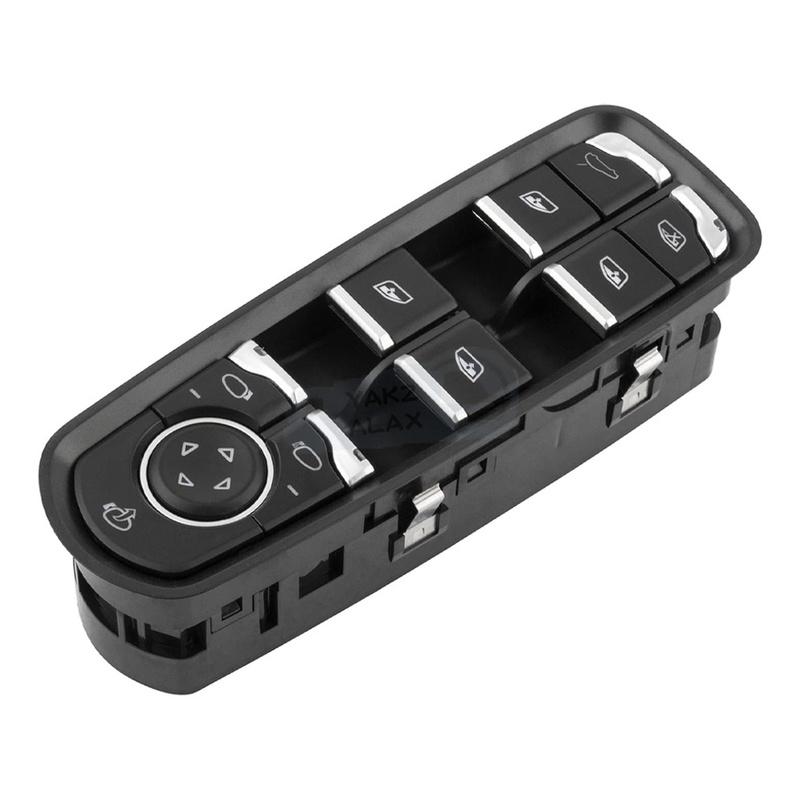 7PP959858RDML Front Left Driver Side Window Control Switch with Glass Button for Porsche Cayenne Panamera 2011-2017 Macan 2015