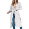 Elegant Women Solid Color Long Trench Coat Casual Winter Autumn Jacket Temperament Style