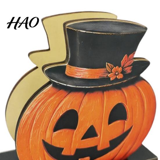 Holiday Party Supplies Halloween Wooden Napkin Holder, Cute Black Cat Mummy Pumpkin Spooky Kitchen Decor Desktop Organizer for Party, Festive