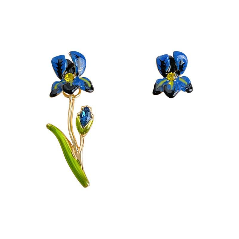 Französischer Ölmalerei-Stil Emaille Tropfenohrringe: Künstlerische Ohrstecker im Hofstil mit einem literarischen Retro-Flair.